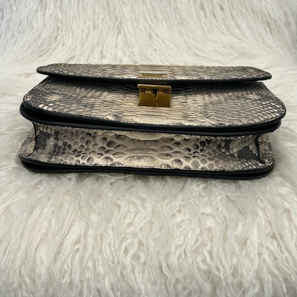 CELINE SNAKESKIN MEDUIM BOX BAG GREY/CREAM - Picture 3 of 9